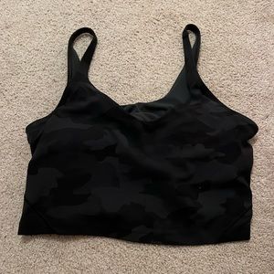 lulu lemon black camo sports bra/crop top C/D cup